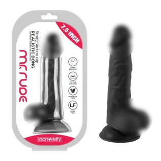 Реалістичний фалоімітатор на присосці Realistic Dong Black Mr. Rude 7.5 чорний