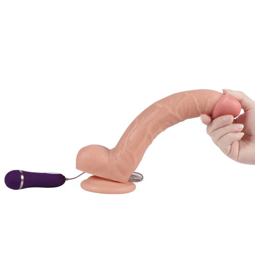 Вібратор реалістичний на присосці тілесного кольору з пультом ДК Xise Optimus vibrating dildo - 4