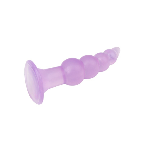 Анальная пробка на присоске фиолетового цвета Chisa Bumpy Hi Rubber - 3