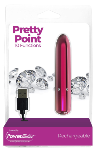 Вібропуля для інтимних місць рожева PowerBullet Pretty Point Rechargeable - 5