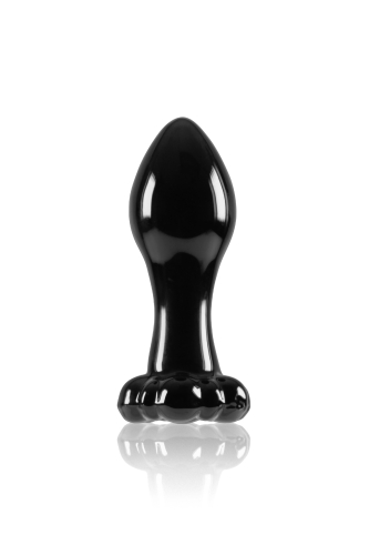 Анальний скляний затор чорного кольору NS Novelties Crystal Flower - 1