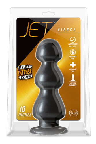 Велика чорна анальна пробка JET FIERCE CARBON METALLIC BLACK - 2