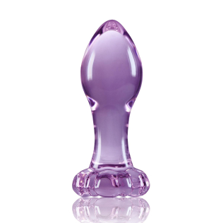 Анальний скляний затор фіолетового кольору NS Novelties Crystal Flower
