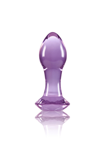Анальная стеклянная пробка фиолетовая NS Novelties Crystal - 2