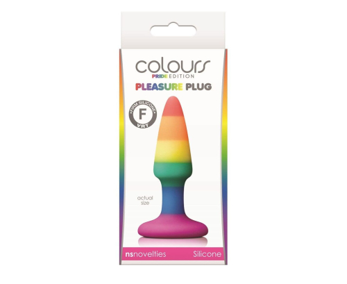 Анальна силіконова пробка на присосці кольорового кольору NS Novelties Colours pride edition довжина 88 мм - 2