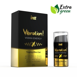 Возбуждающий гель (Жидкий вибратор) со вкусом энергетика с водкой Intt EXTRA GREEN 15 мл