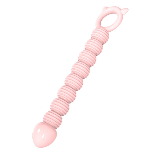 Анальні намисто ребристої кулястої форми тілесні Meleon Explore Anal Beads - 5