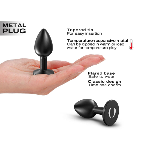 Анальна пробка металева чорного кольору Dorcel ONIX PLUG розмір S - 3