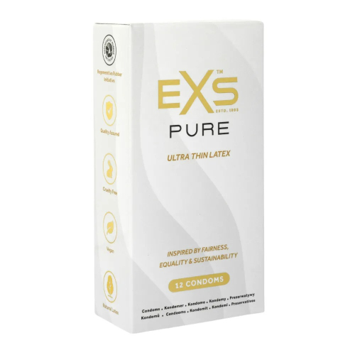 Презервативы тонкие веганские латексные EXS PURE 12 штук - 1