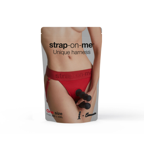 Трусики для страпона красного цвета Strap On Me HARNAIS LINGERIE UNIQUE размер One Size - 7