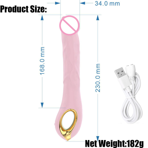 Вібратор реалістичний вагінальний та для точки G пудровий Cottelli Collection Flexible stem - 2