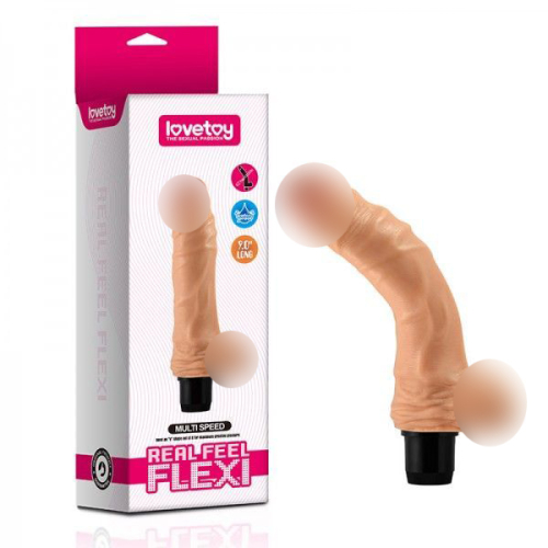 Реалістичний вібратор водостійкий гнучкий тілесний lovetoy - 1