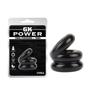 Эрекционные кольца на член черного цвета Chisa Dual Pleasure Ring