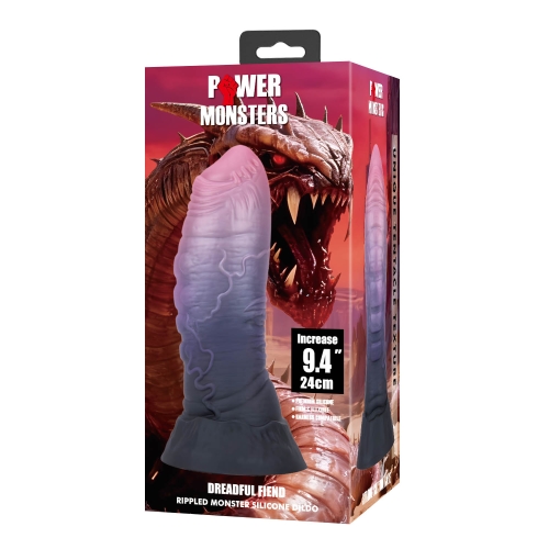 Фаллоимитатор силиконовый на присоске фиолетовый Power Monsters Dreadful Fiend - 8