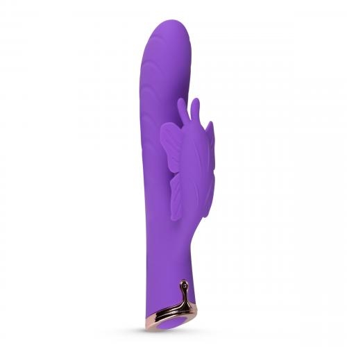 Вибратор кролик с отростком клитора фиолетового цвета EasyToys Royals Princess Butterfly - 1