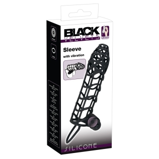 Ажурная насадка на пенис  Black Velvets с 10 режимами вибрации черная