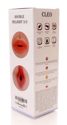 Мастурбатор вагина и ротик в колбе телесного цвета BOSS of TOYS BOSS CLEO Double Delight - 11