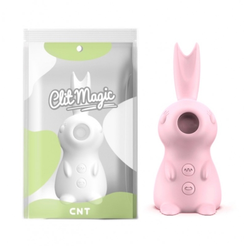 Вакуумный вибратор кролик 3 в 1 розовый Cnt Kissing Bunny - 1