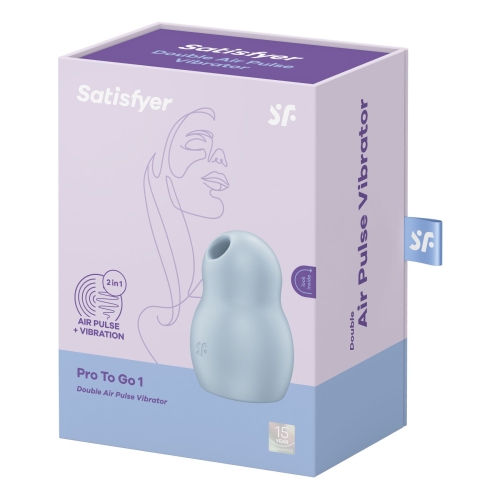 Вібратор із вакуумною стимуляцією клітора блакитного кольору Satisfyer Pro To Go 1 - 7