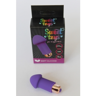 Міні вібратор силіконовий для клітора SWEET TOYS Фіолетовий L 5 см d 3 см зі знімною вібропулею
