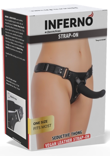 Регульовані трусики для страпону з 3 кільцями чорні Hidden Desire Inferno Seductive Thong - 6