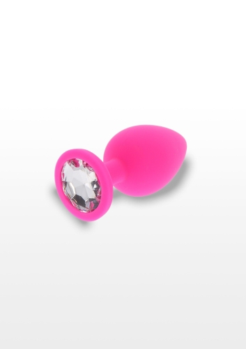Анальная пробка с камушком розового цвета Toy Joy размер Medium - 2