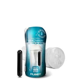 Мастурбатор вагина с вибрацией прозрачного цвета Happy Ending Vibrating Shower Stroker Self Lubricating Pussy