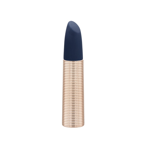 Вібромасажер Ванд золотистого кольору з 5 синіми насадками Pillow Talk Secrets Desires 6 Piece Mini Massager - 6
