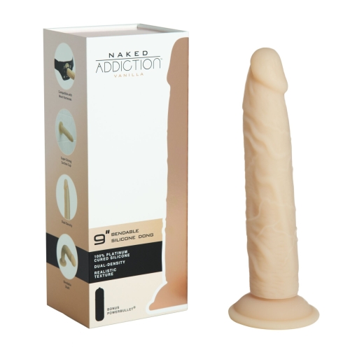Фалоімітатор силіконовий на присосці Naked Addiction 9 Vanilla бежевий - 6