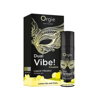 Жидкий вибратор коктейль Джин тоник лимон Orgie DUAL VIBE! 15 мл