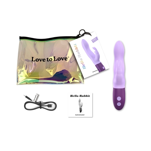 Вібратор-кролик з кліторальним стимулятором фіолетовий Love To Love HELLO RABBIT - 6