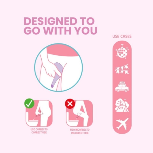 Писсуар портативный для женщин розовый Intimichic Kibi Disposable Portable Urinal - 2