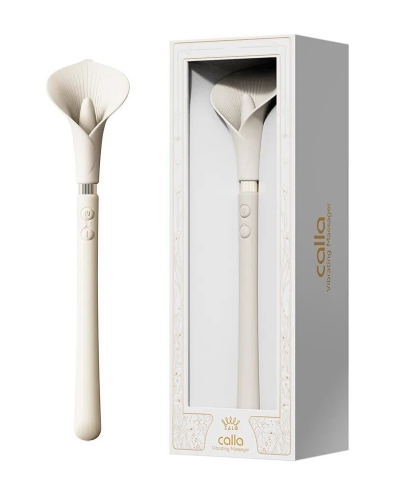 Двосторонній вібратор у формі квітки калли білого кольору Zalo Calla Blossom - 8