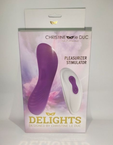 Вибратор для клитора в трусики фиолетовый на пульте ДУ Pleasurizer Delights - 6
