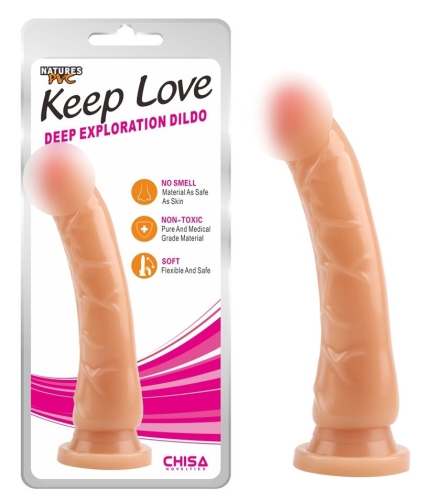 Фалоімітатор 21,5 / 3,5 см на присоску реалістичний бежевий CHISA Keep Love Deep exploration Dildo - 1