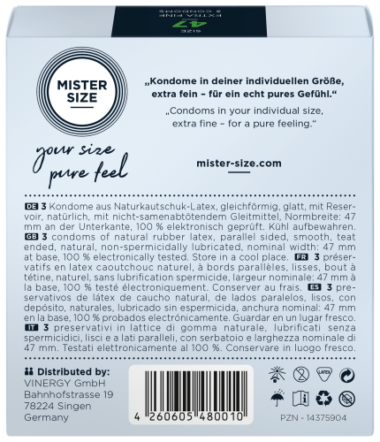 Презервативи Mister Size 47 mm (мм) 3 штуки Містер Сайз - 3