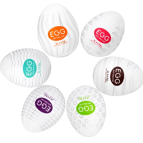 Мастурбатор-яйце з рельєфом білий Loveshop XHN Egg Easy Ona-Cap - 3