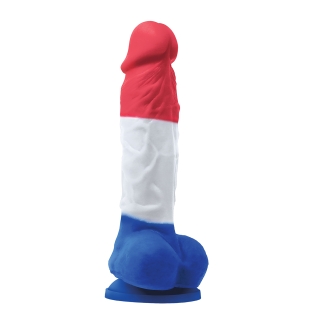 Фалоімітатор реалістичний на присосці кольорового кольору NS Novelties Colours pleasures tricolor довжина 127 мм