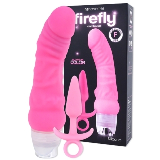 Набір секс іграшок Вібратор та Анальна пробка рожевого кольору NS Novelties Firefly Combo Kit