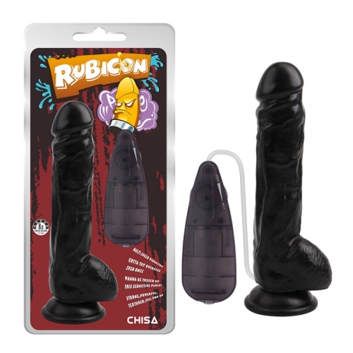 Вибратор реалистичный на присоске черного цвета Chisa Max Dick - 1