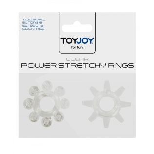 Набор из 2 шт эрекционных колец на пенис без вибрации Power stretchy Rings Clear