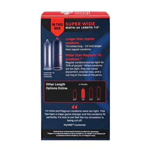 Презервативы большие ультратонкие латексные ONE MyONE Super Wide &amp;amp; Long 64L мм 10 штук - 2