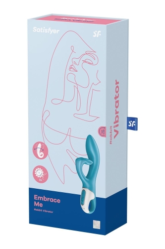 Вибратор с отростком для клитора синего цвета Satisfyer Embrace me Turquoise - 7