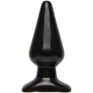 Анальна пробка вінілова з гнучкою ніжкою Doc Johnson Smooth Classic Large-Black L 12,7 см d 5,7 см