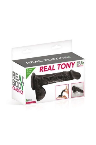 Фаллоимитатор 13,3/3,5 см Real Body Real Tony Black TPE - 3