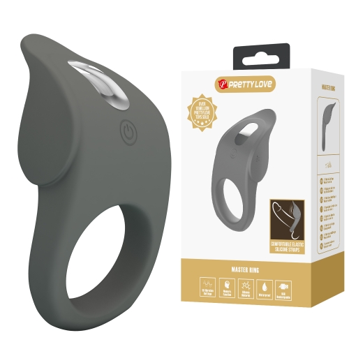 Ерекційне віброкільце силіконове сіре LYBAILE PRETTY LOVE Master Ring - 10