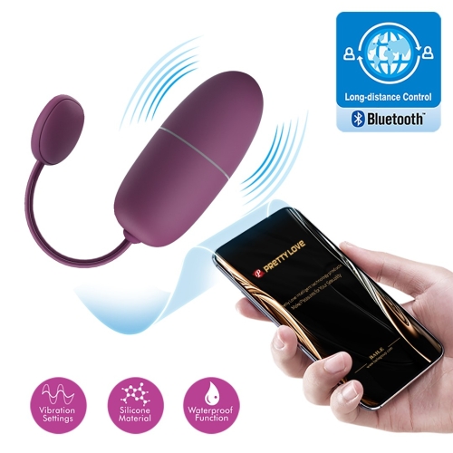 Виброяйцо вагинальное с управлением со смартфона фиолетового цвета Lybaile Pretty Love NYMPH - 9