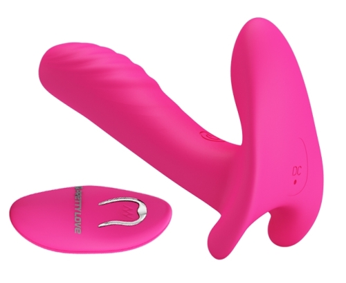 Вібратор вагінальний з стимулятором клітора на пульті ДУ рожевий Pretty Love Remote Control Massager - 3