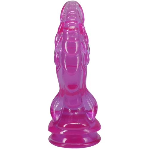 Фентезійний фалоімітатор на присосці фіолетовий Doc Johnson Crystal Jellies - Invader Dong 8.5 - 3