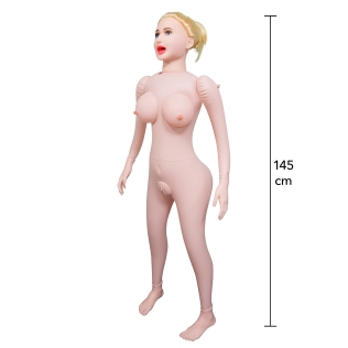 Секс-кукла с вагиной анусом и ртом бежевого цвета Hidden Desire Lusty Lola 1450 мм